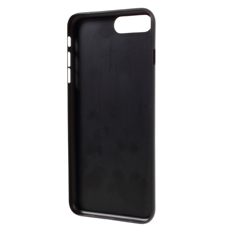 BUABEULRRY for iPhone 7 Plus Glittery Powder Leather Coated Hard Phone Case - Black-5