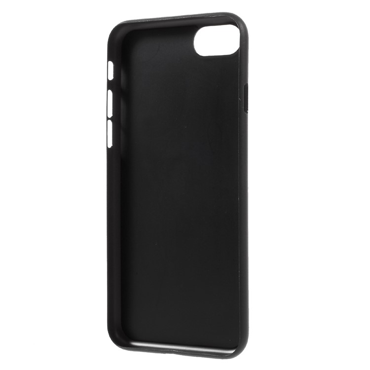 BUABEULRRY Glittery Powder Leather Coated Plastic Cover for iPhone 7 4.7 - Black-5