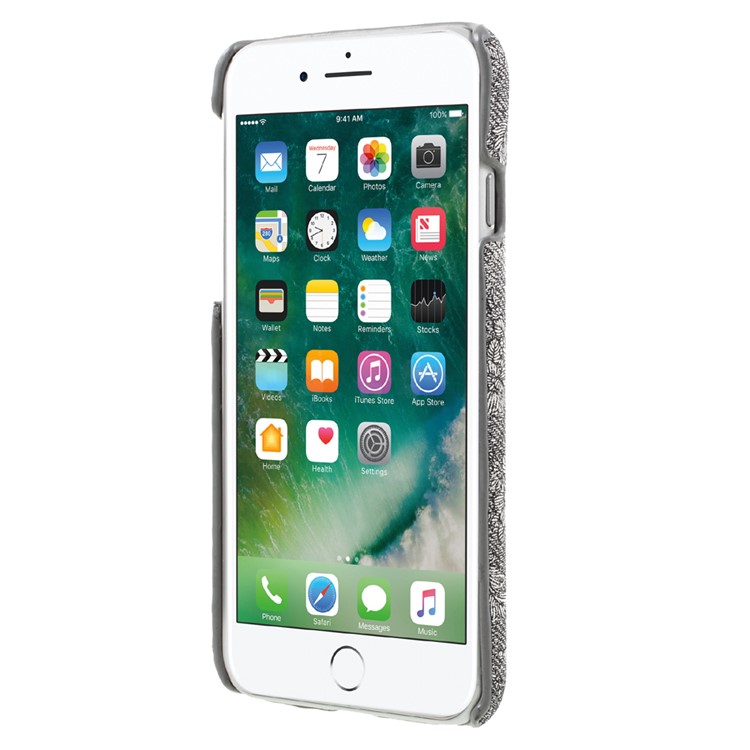 3D Embroidery Rose Leather Coated PC Hard Case for iPhone 7 4.7 inch - Grey-3