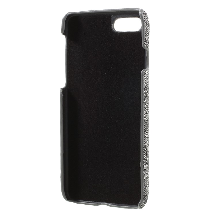 3D Embroidery Rose Leather Coated PC Hard Case for iPhone 7 4.7 inch - Grey-6