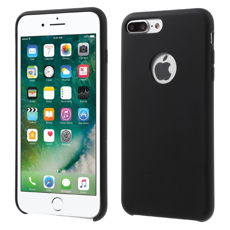 BUABUELRRY Classic Rubberized Silicone PC Hybrid Phone Case for iPhone 7 Plus 5.5 - Jet Black-1