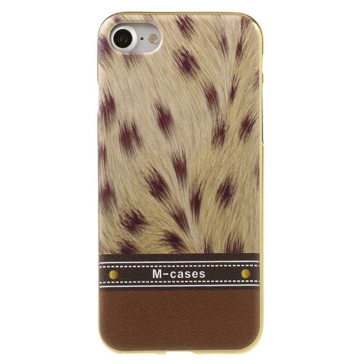PU Leather Coated Electroplating TPU Phone Case for iPhone 7 4.7 inch - Leopard Pattern 3-1
