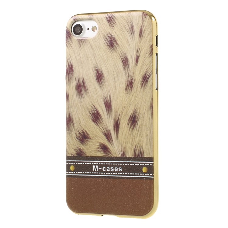 PU Leather Coated Electroplating TPU Phone Case for iPhone 7 4.7 inch - Leopard Pattern 3-2