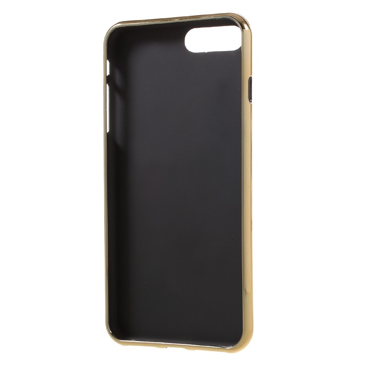 Plating Leather Coated TPU Phone Case for iPhone 7 Plus 5.5-inch - Leopard Pattern 1-6