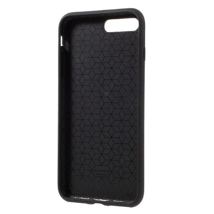 X-pattern Hybrid Phone Case Glossy Plastic + Mesh TPU for iPhone 7 Plus 5.5 - Black-5