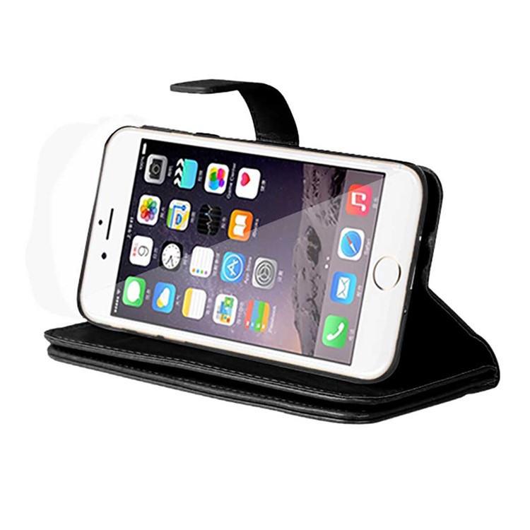 9 Card Slots Wallet Crazy Horse Leather Stand Case for iPhone 7 4.7 inch - Black-6