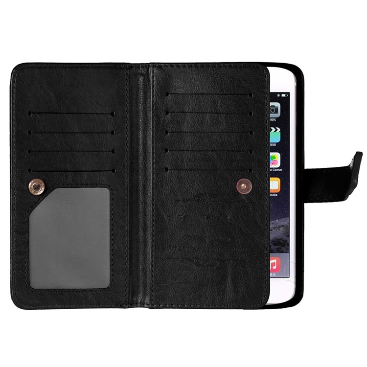 9 Card Slots Wallet Crazy Horse Leather Stand Case for iPhone 7 4.7 inch - Black-7