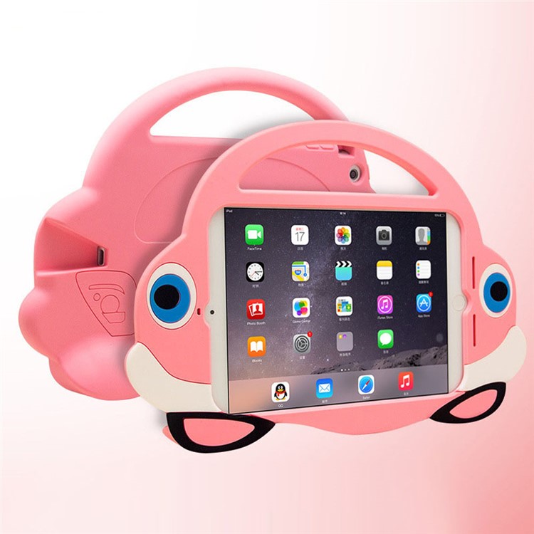 Kids Fun 3D Mini Cartoon Car Childproof Silicone Case Cover for iPad Mini 3 2 1 - Pink-6