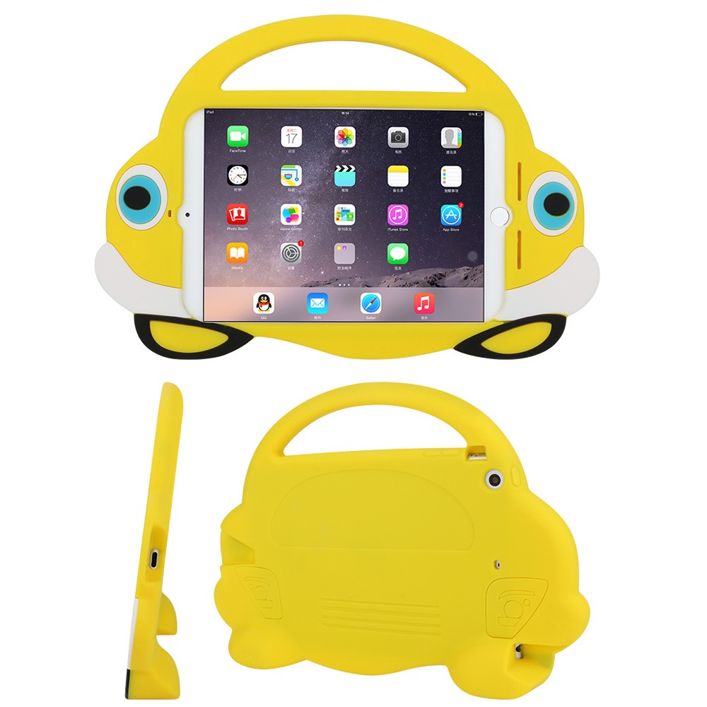 For iPad Mini 1 2 3 Silicone Case Fun 3D Mini Cartoon Car Shape Childproof Shockproof - Yellow-7