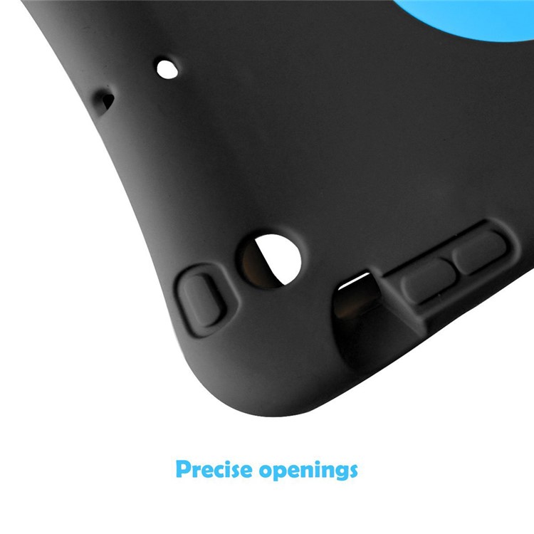 Portable Handle Kids Friendly Childproof Silicone Case for iPad Mini 3 2 1 - Blue / Black-3