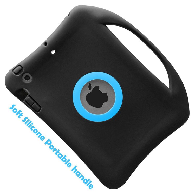 Portable Handle Kids Friendly Childproof Silicone Case for iPad Mini 3 2 1 - Blue / Black-4