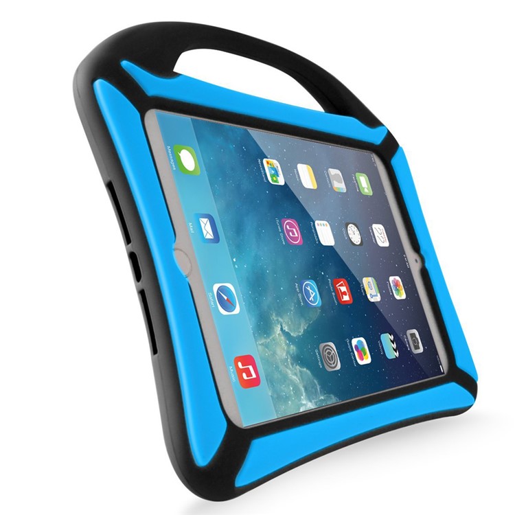 Portable Handle Kids Friendly Childproof Silicone Case for iPad Mini 3 2 1 - Blue / Black-5