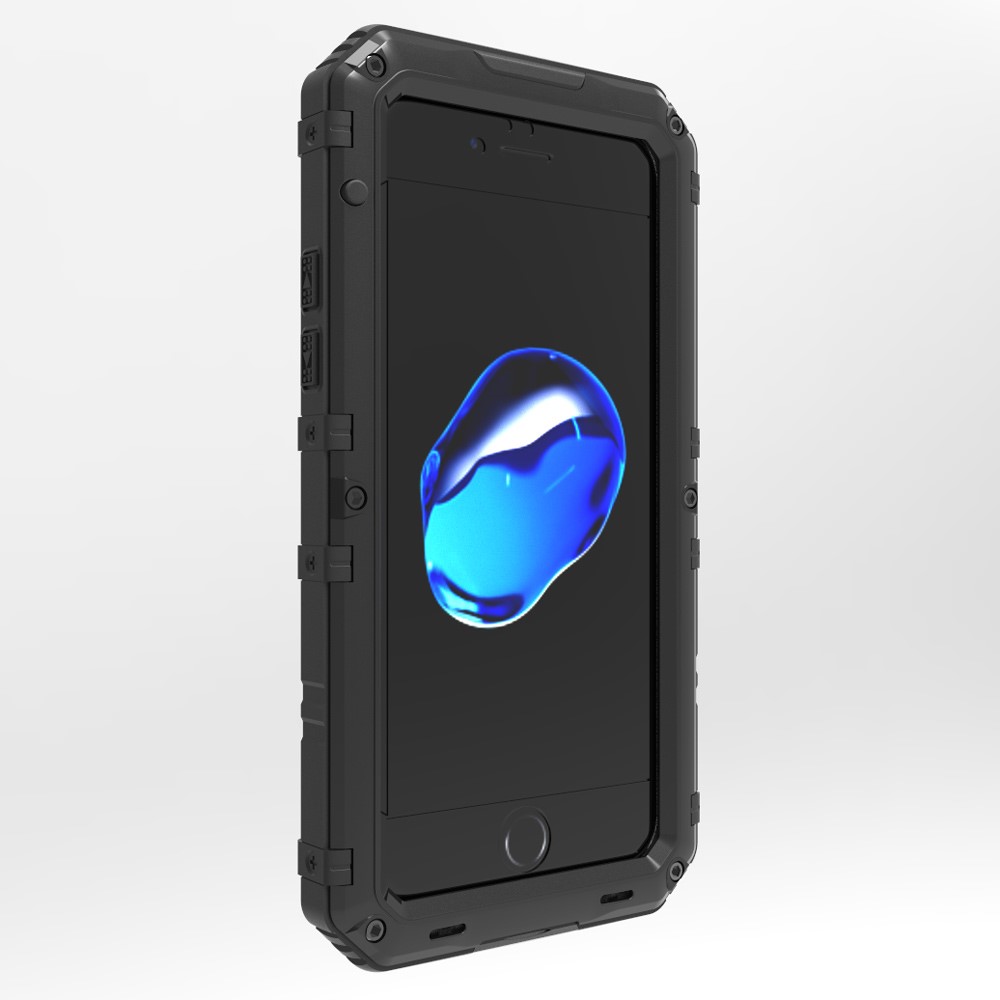 Waterproof Shockproof Dustproof Drop-resistant Phone Case for iPhone 7 (Silicone + Metal) - Black-2