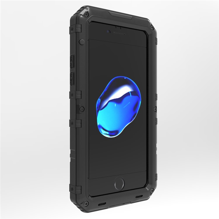 IP68 Waterproof Shockproof Dustproof Mobile Case for iPhone 7 Plus (Silicone + Metal) - Black-2