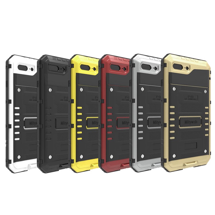 IP68 Waterproof Shockproof Dustproof Mobile Case for iPhone 7 Plus (Silicone + Metal) - Black-4