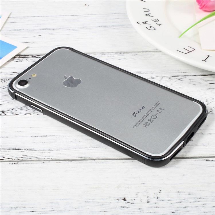 SULADA Hybrid Case TPU + Metal Bumper Frame for iPhone 7 4.7 - Jet Black-4
