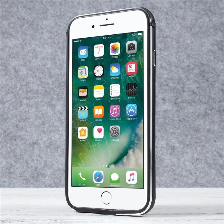 SULADA TPU + Metal Mobile Bumper for iPhone 7 Plus 2016 - Black-2