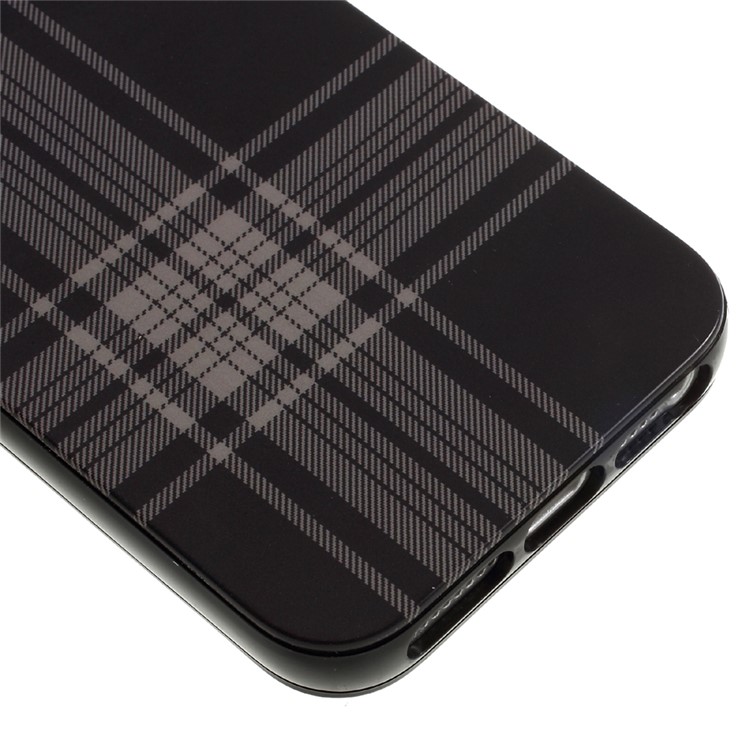 SULADA Scottish Plaid Pattern TPU Phone Case for iPhone SE/5s/5 - Coffee-5