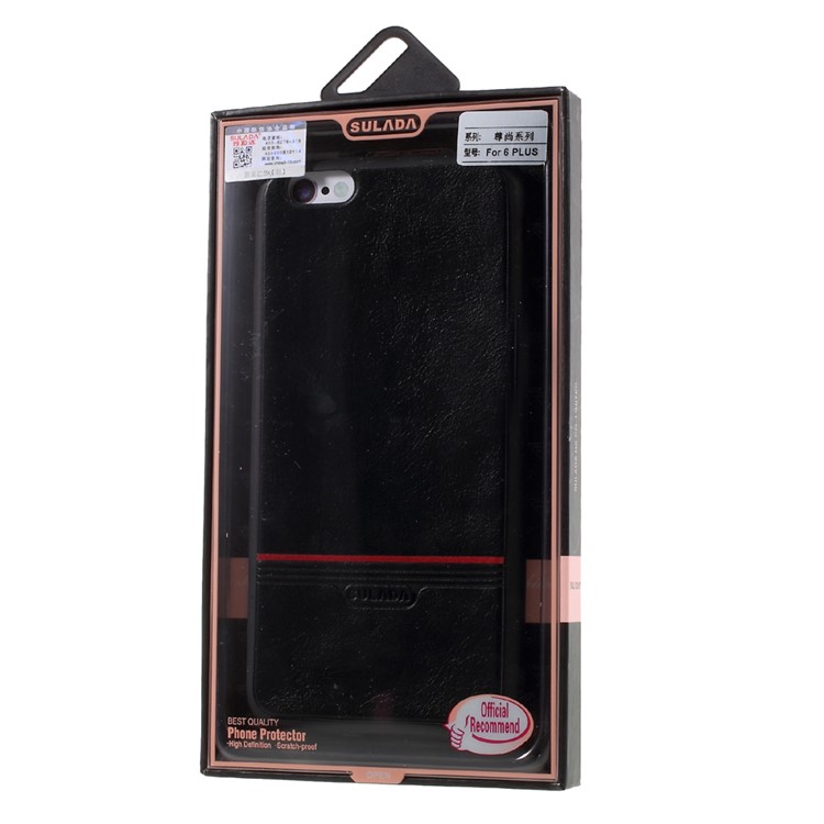 SULADA Leather Coated Soft TPU Mobile Cover for iPhone 6s Plus / 6 Plus - Black-7