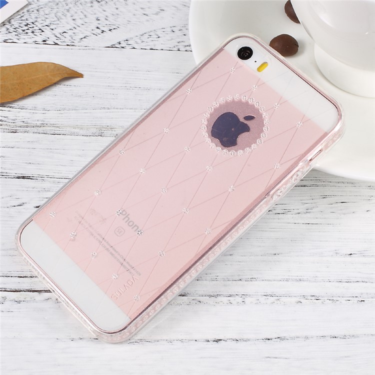 SULADA Shining Soft TPU Cell Phone Cover for iPhone SE/5s/5 - Transparent-1