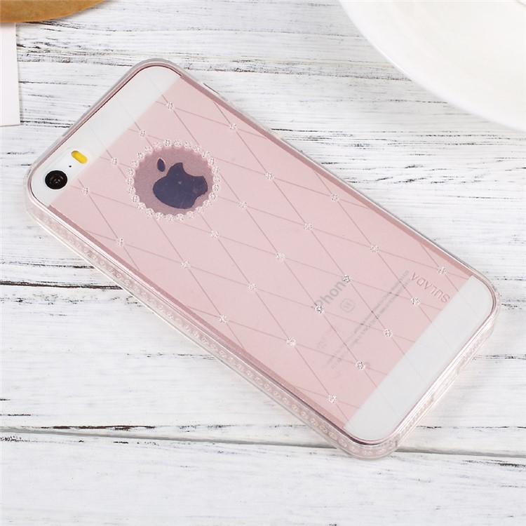 SULADA Shining Soft TPU Cell Phone Cover for iPhone SE/5s/5 - Transparent-4