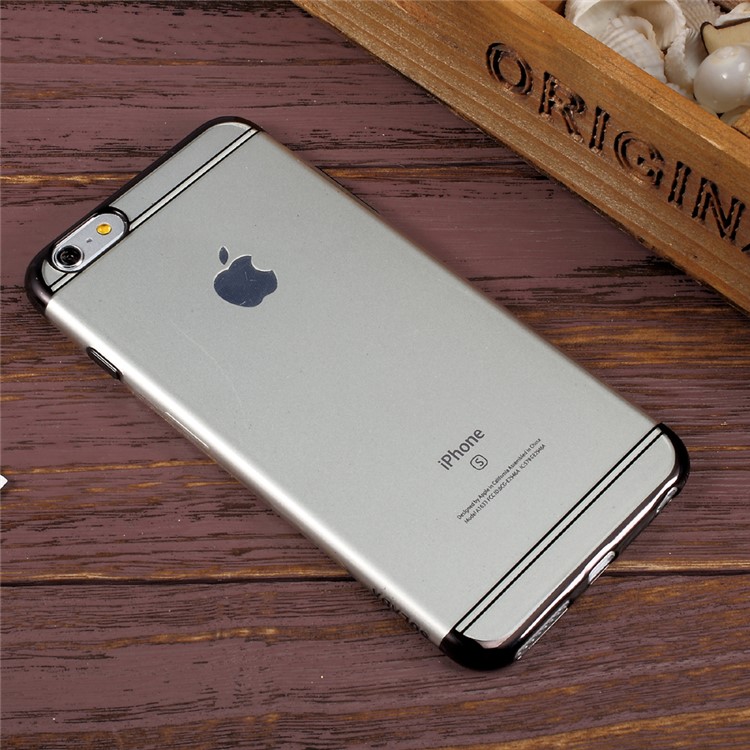 SULADA Crystal Clear Plating TPU Cell Phone Case for iPhone 6s Plus / 6 Plus - Black-3