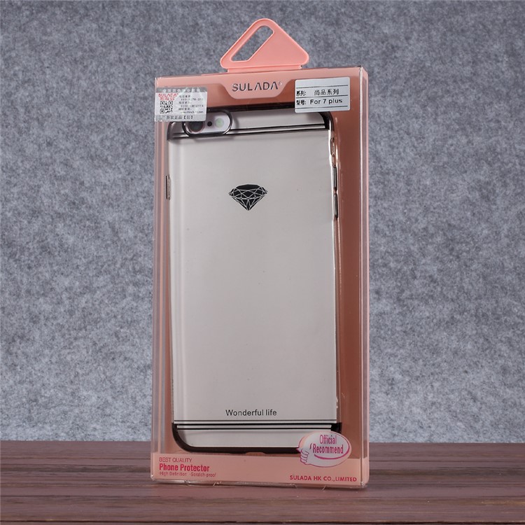 SULADA Crystal Clear Plating TPU Cell Phone Case for iPhone 6s Plus / 6 Plus - Black-6