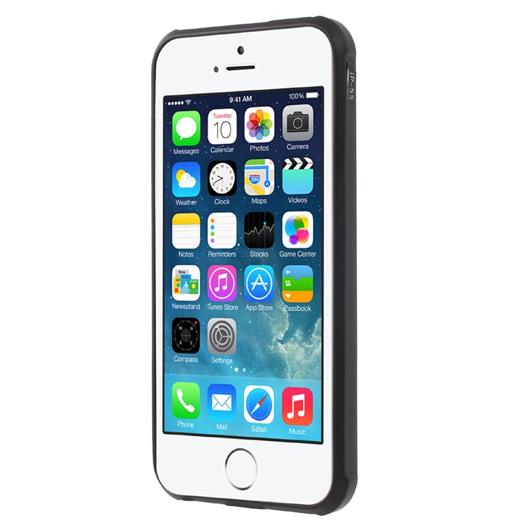 Wrapped Edges Embossed TPU Mobile Cover for iPhone SE 5s 5 - White Cat-5