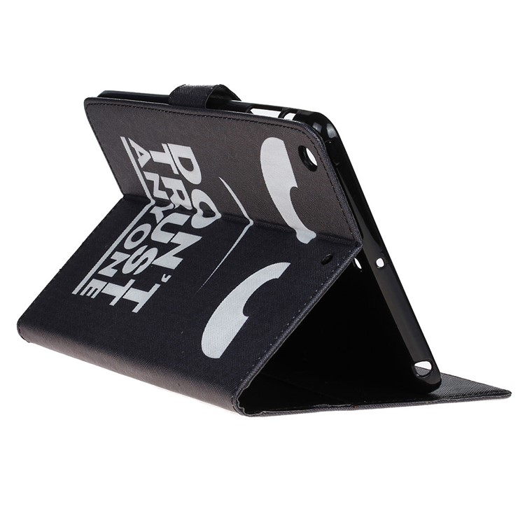 Pattern Printing Leather Wallet Phone Case for iPad Mini 3/2/1 - Do Not Trust Anyone-4
