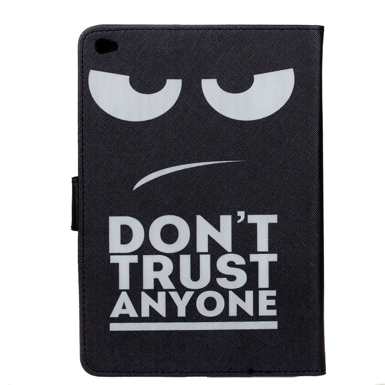For iPad Mini 4 Pattern Printing Leather Wallet Case - Do Not Trust Anyone-2