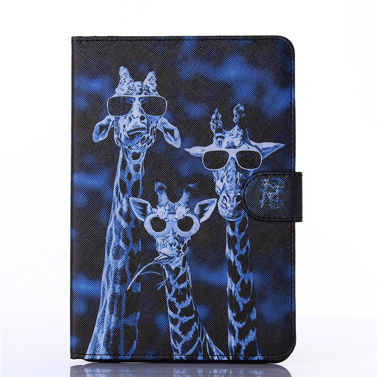 For iPad Mini 4 Flip PU Leather Wallet Tablet Case - Cool Giraffes-1