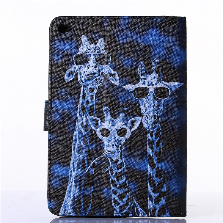 For iPad Mini 4 Flip PU Leather Wallet Tablet Case - Cool Giraffes-2