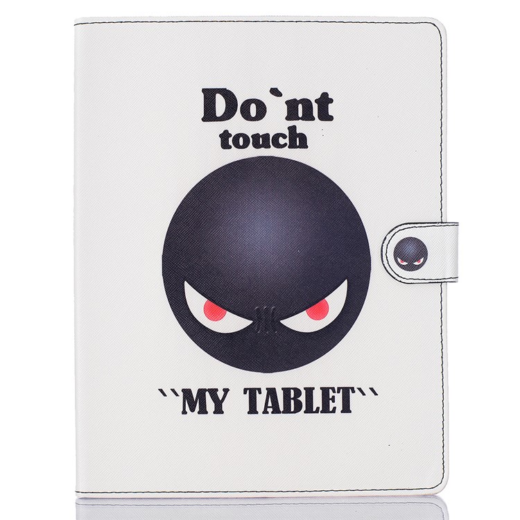

For iPad 4 / 3 / 2 Patterned Leather Card Slots Case - Do Not Touch My Tablet