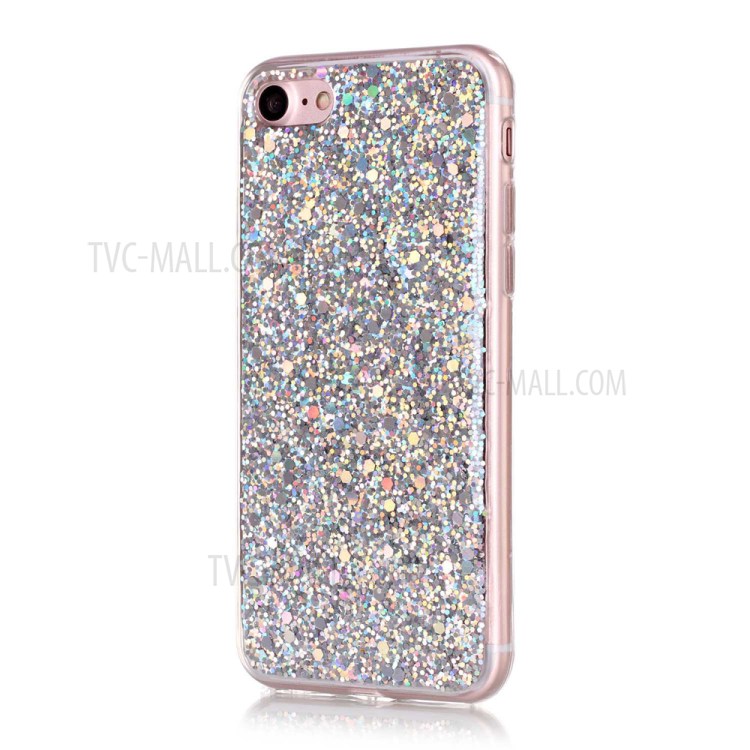 For iPhone 7 4.7 inch Color Changing Glittering Sequins Acrylic TPU Phone Case - Silver-1