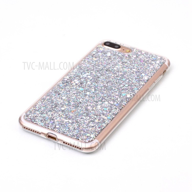For iPhone 7 Plus Color Changing Glittering Sequins Acrylic TPU Phone Case - Silver-3
