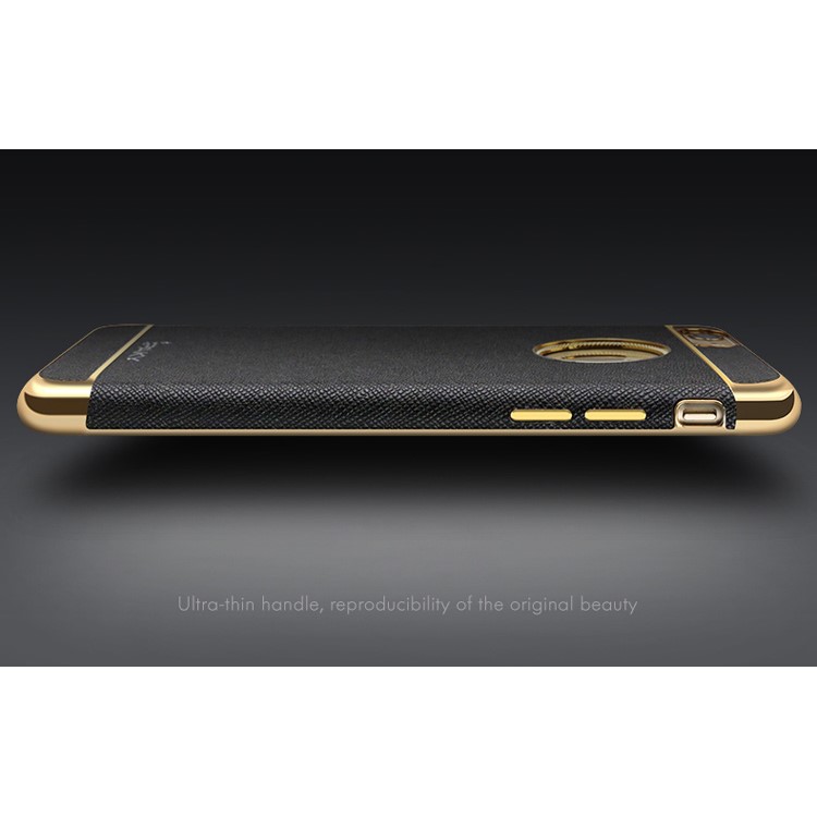IPAKY Plating Leather Coated TPU Back Phone Accessory for iPhone 6s 6 with Cross Texture - Black-7