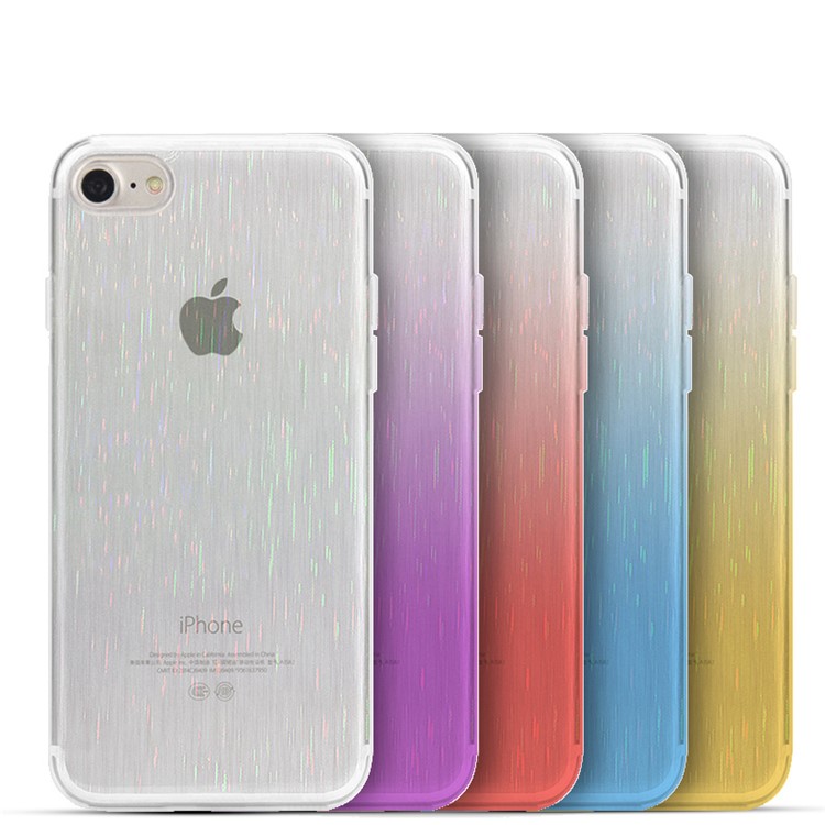 OUCASE for iPhone 7 Dazzling Color Brushed TPU Case - Transparent-2