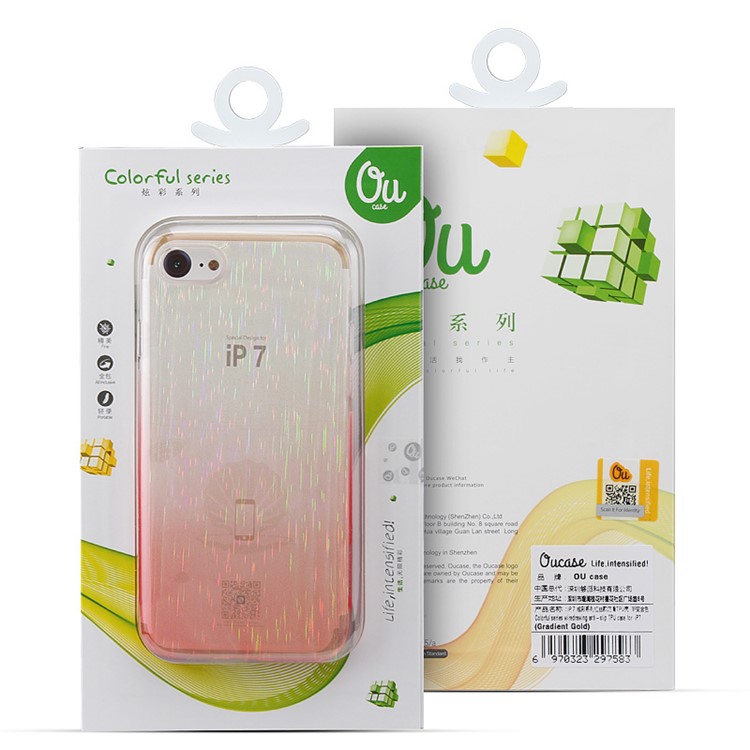 OUCASE for iPhone 7 Dazzling Color Brushed TPU Case - Transparent-3