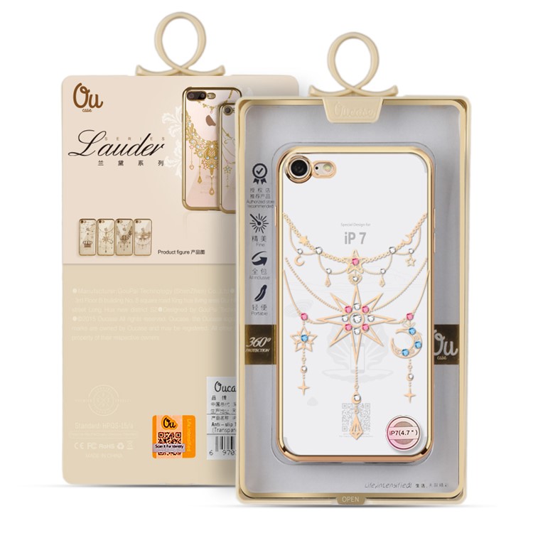 OUCASE for iPhone 7 4.7 Inch Plating Bling Rhinestone Studded TPU Phone Case - Beautiful Veil-3