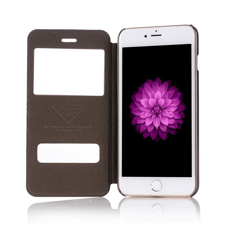SULADA Answer/Reject Dual View Window Leather Stand Case for iPhone 7 4.7 inch - Black-7