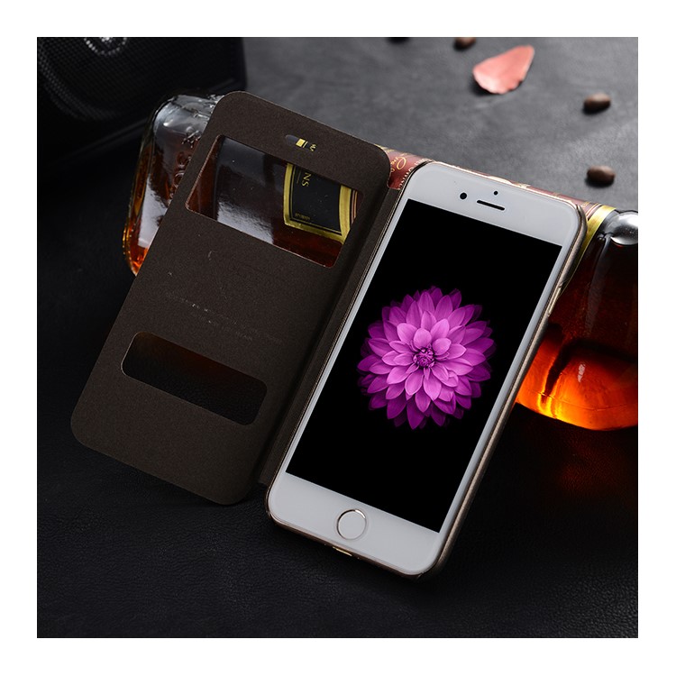 SULADA Answer/Reject Dual View Window Leather Stand Case for iPhone 7 4.7 inch - Black-9