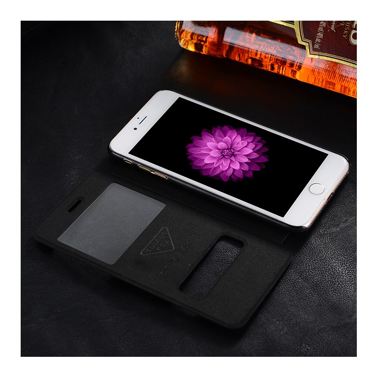 SULADA Answer/Reject Dual View Window Leather Mobile Case for iPhone 7 Plus 5.5 - Black-8