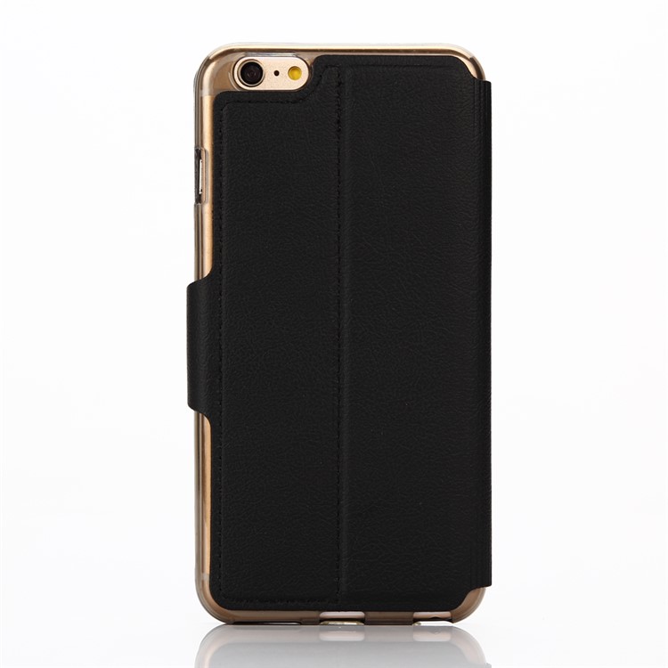 ONJESS Double Window Leather Flip Protection Cover for iPhone 6s / 6 - Black-2
