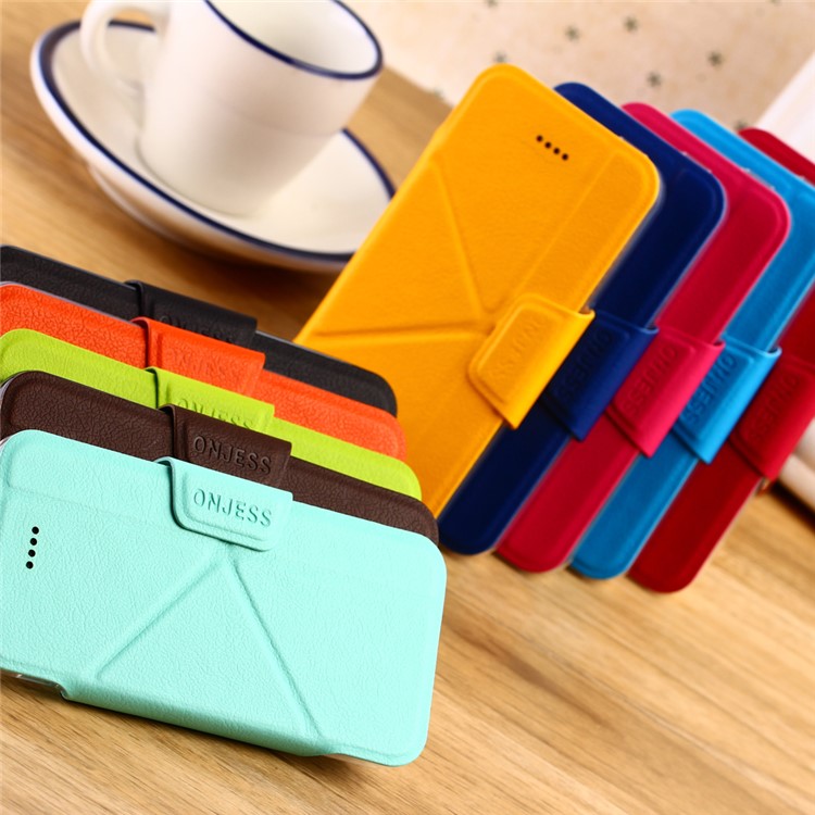 ONJESS Origami Stand Leather Flip Cover for iPhone 6s Plus / 6 Plus - Black-2