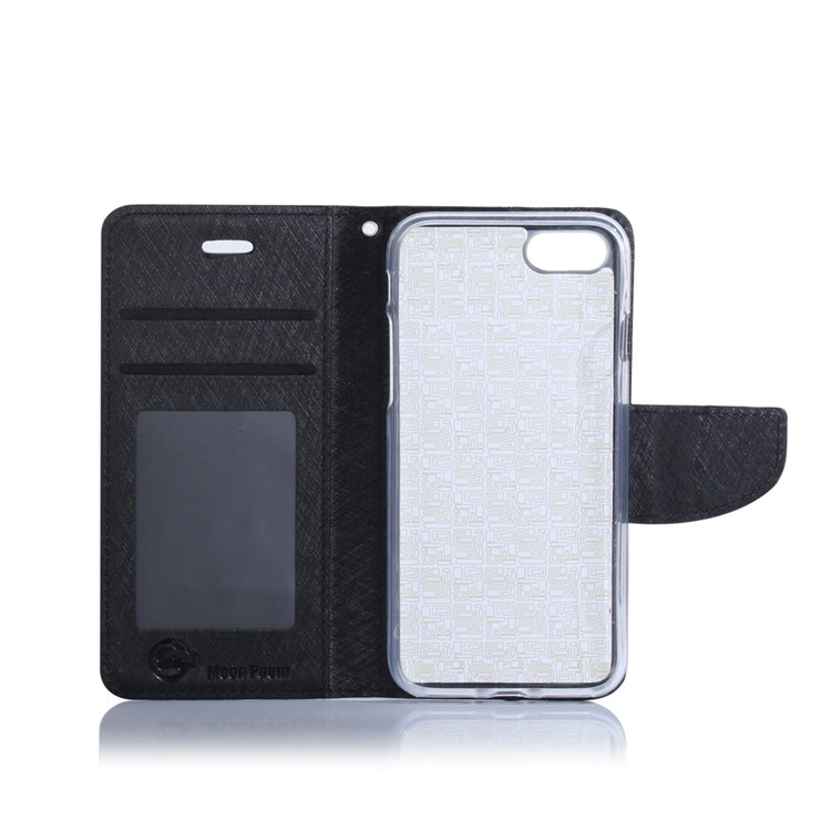 XIEKE Moon Poem Wallet Phone Cover for iPhone 7 with Stand - Black-4