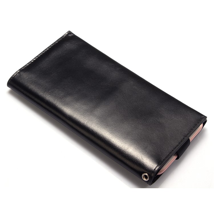 I-IDEA Universal Genuine Leather Wallet Pouch Case with Card Slots for iPhone 7 6s 6 4.7 inch - Black-5