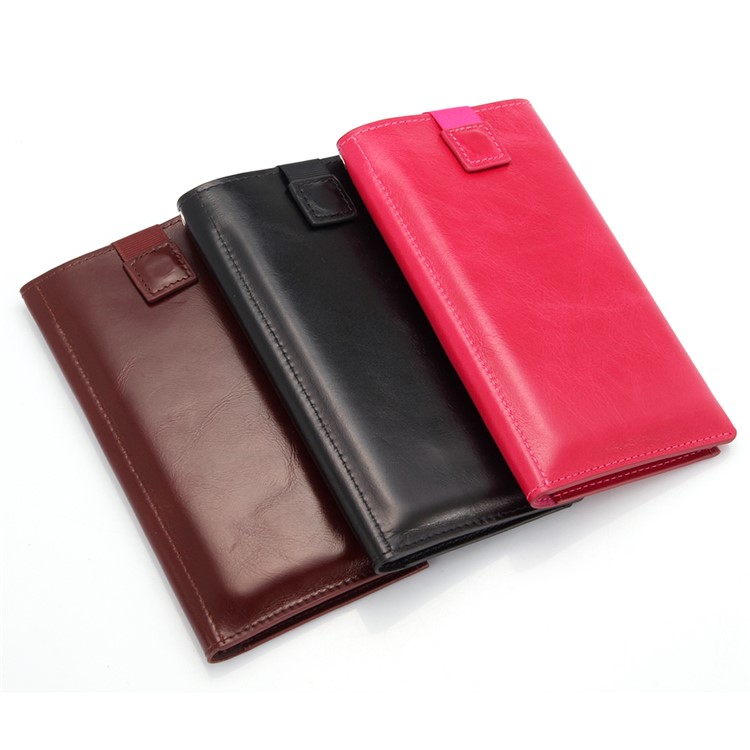 I-IDEA Universal Genuine Leather Wallet Pouch Case with Card Slots for iPhone 7 6s 6 4.7 inch - Black-6