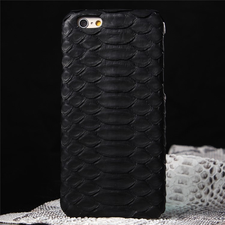 I-IDEA Python Skin Genuine Leather Coated Hard Back Case for iPhone 6s/6 4.7 - Black-1
