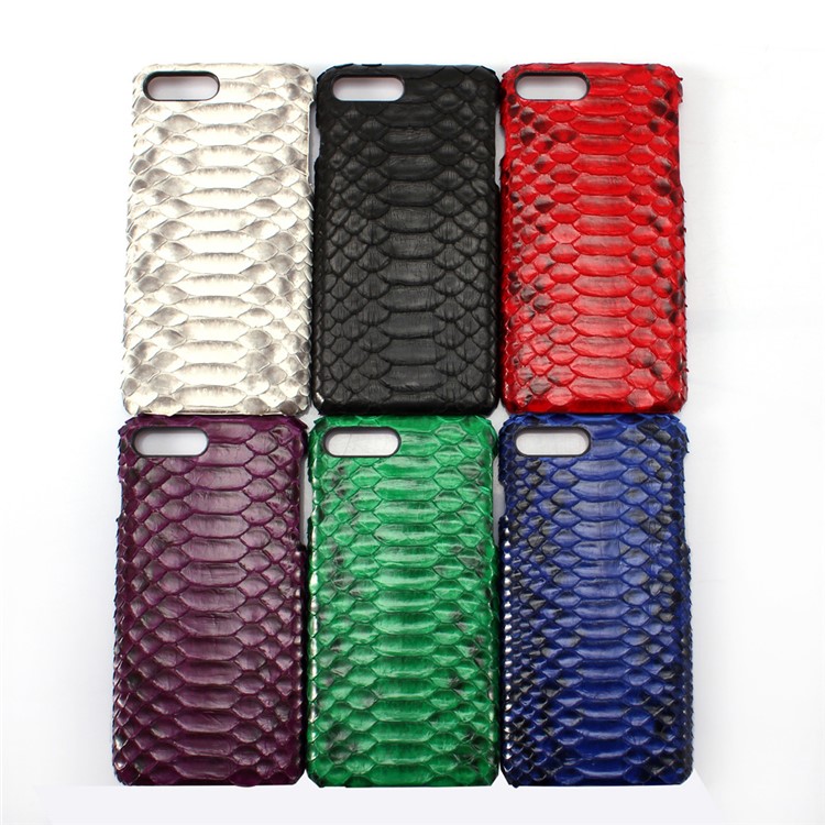 I-IDEA Natural Real Python Leather Coated Hard Back Case for iPhone 7 Plus 5.5 - Black-3