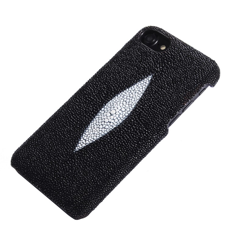 I-IDEA Pearl Fish Skin Genuine Leather Coated PC Back Case for iPhone 7 4.7 Inch - Black-10